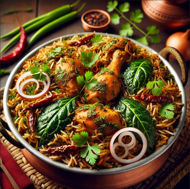 Gongura Chicken Dum Biryani.